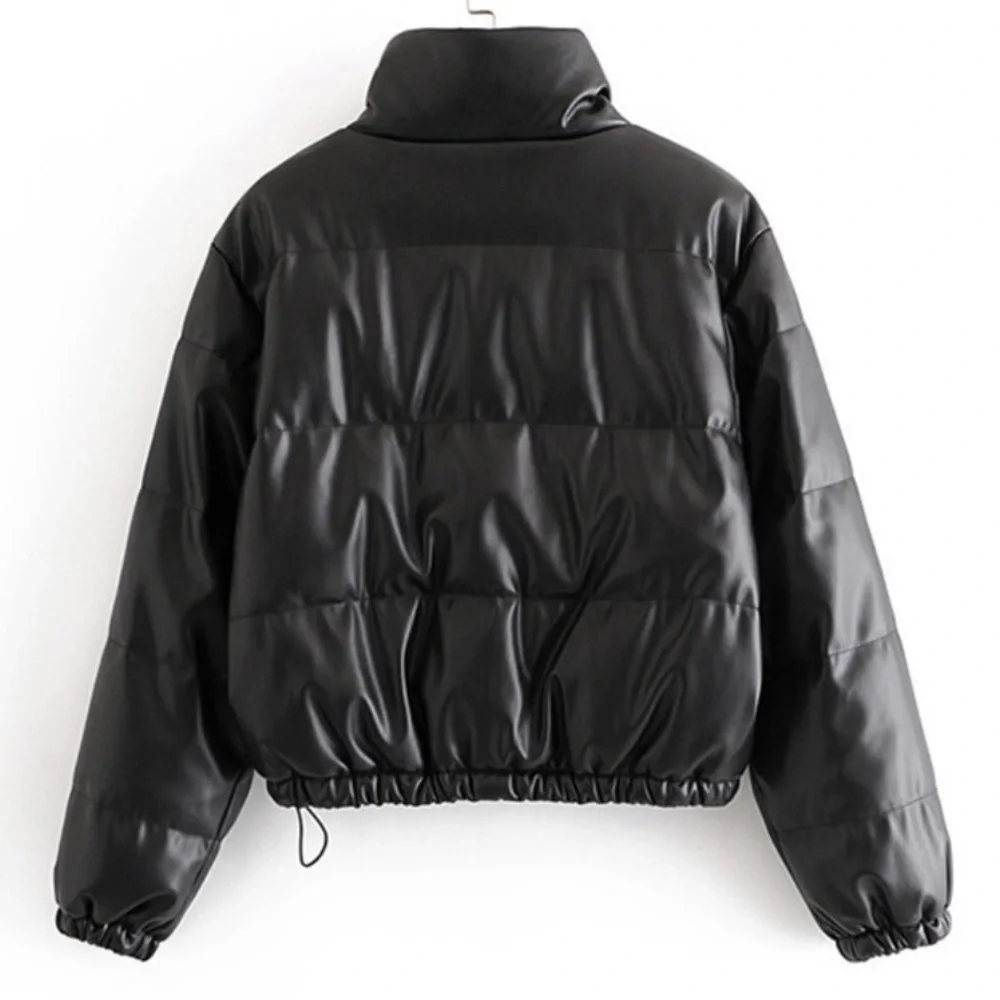 Leather Puffer Jacket - Picture 6 of 10